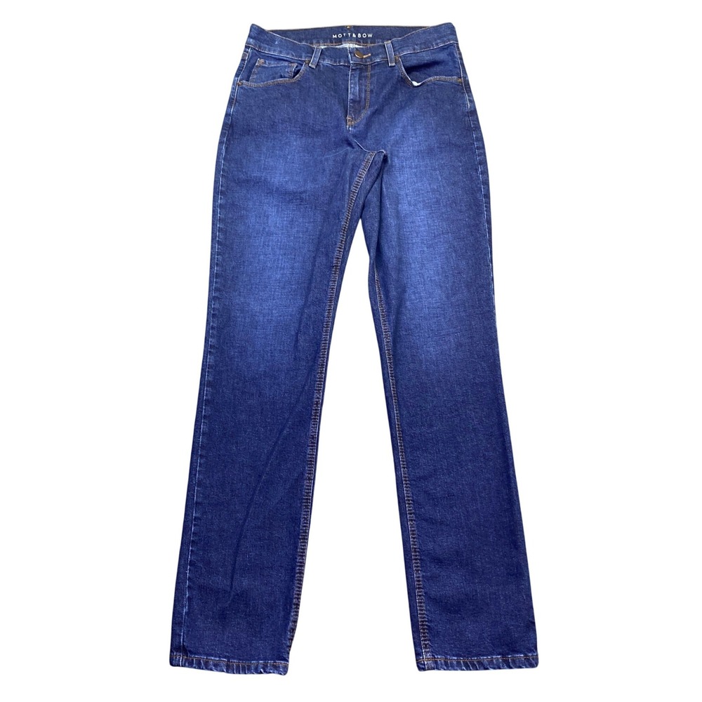 Mott & Bow Slim Straight Jeans Mens Sz 29 Dark Wash Blue Stretch Denim Preppy
